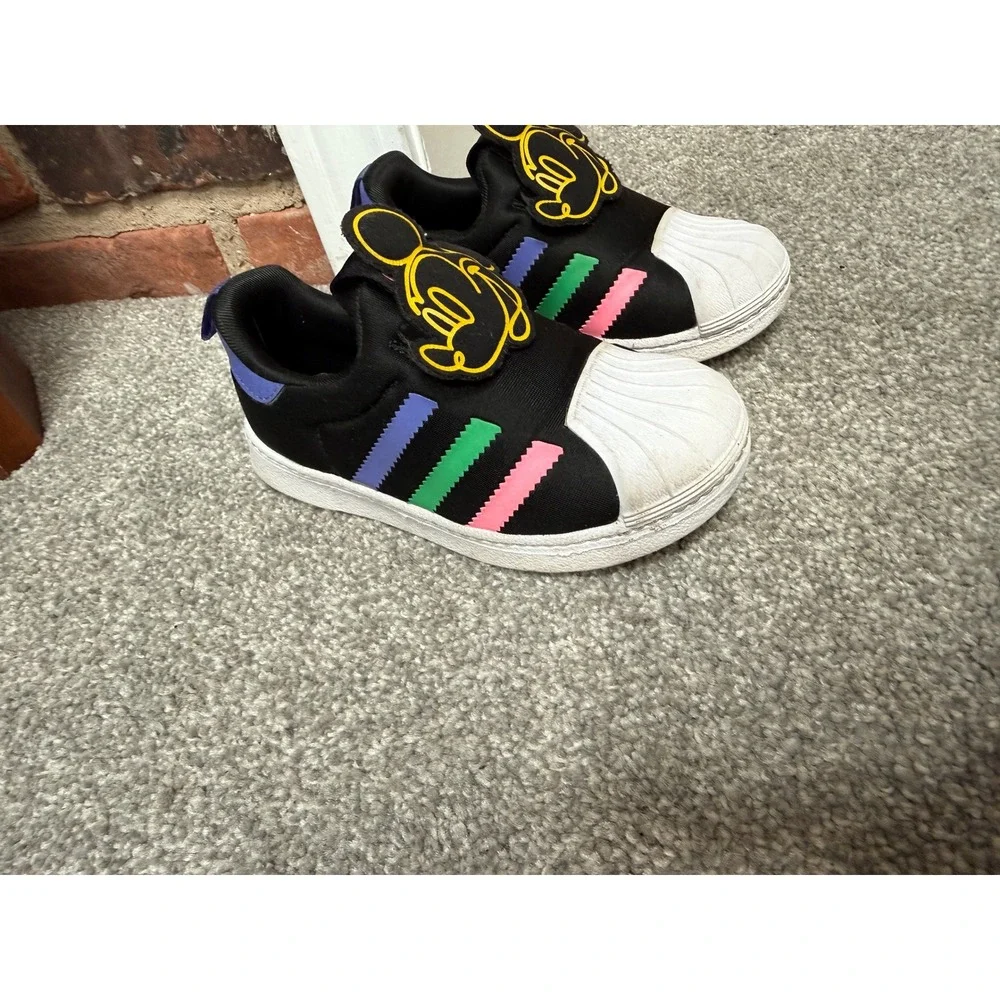 Adidas Disney Mickey Mouse Superstar 360 Toddler Shoes Black Multi 8.5K